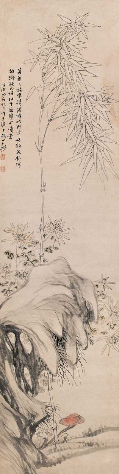 胡公寿 1863年作 花卉 立轴